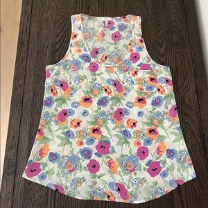Joíe 100% silk floral print tank top, size M